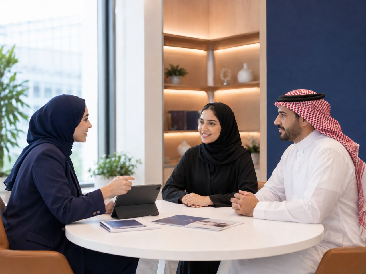 طلاب وعائلات يتحدثون مع مستشاري كليات البترجي الطبية خلال اليوم المفتوح